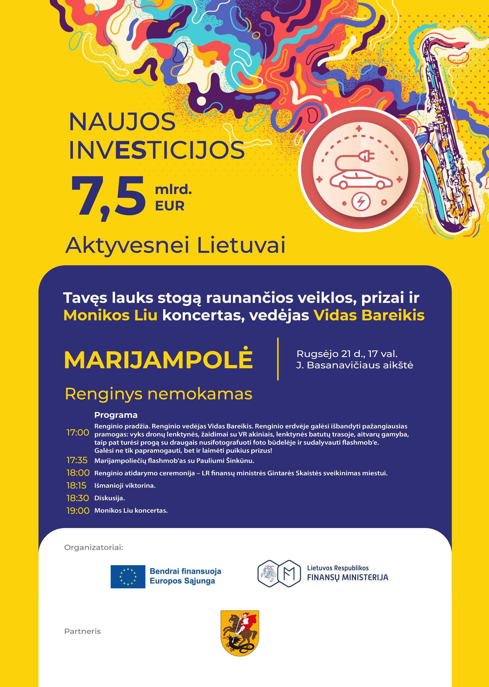 You are currently viewing Nemokamas renginys Marijampolėje: „NAUJOS, 7,5 MLRD. EURŲ INVESTICIJOS: Aktyvesnei Lietuvai“
