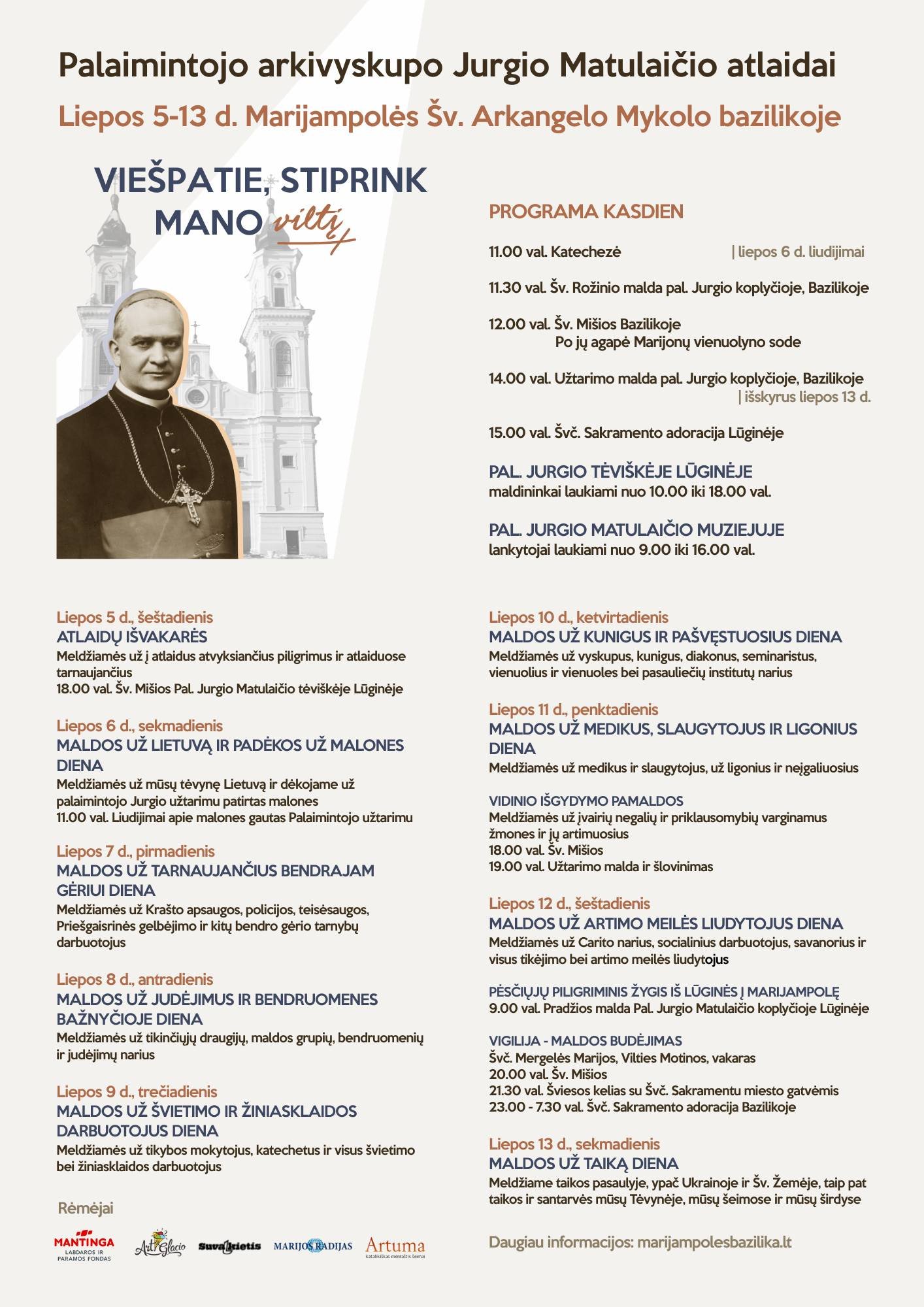 Read more about the article Palaimintojo arkivyskupo Jurgio Matulaičio atlaidai