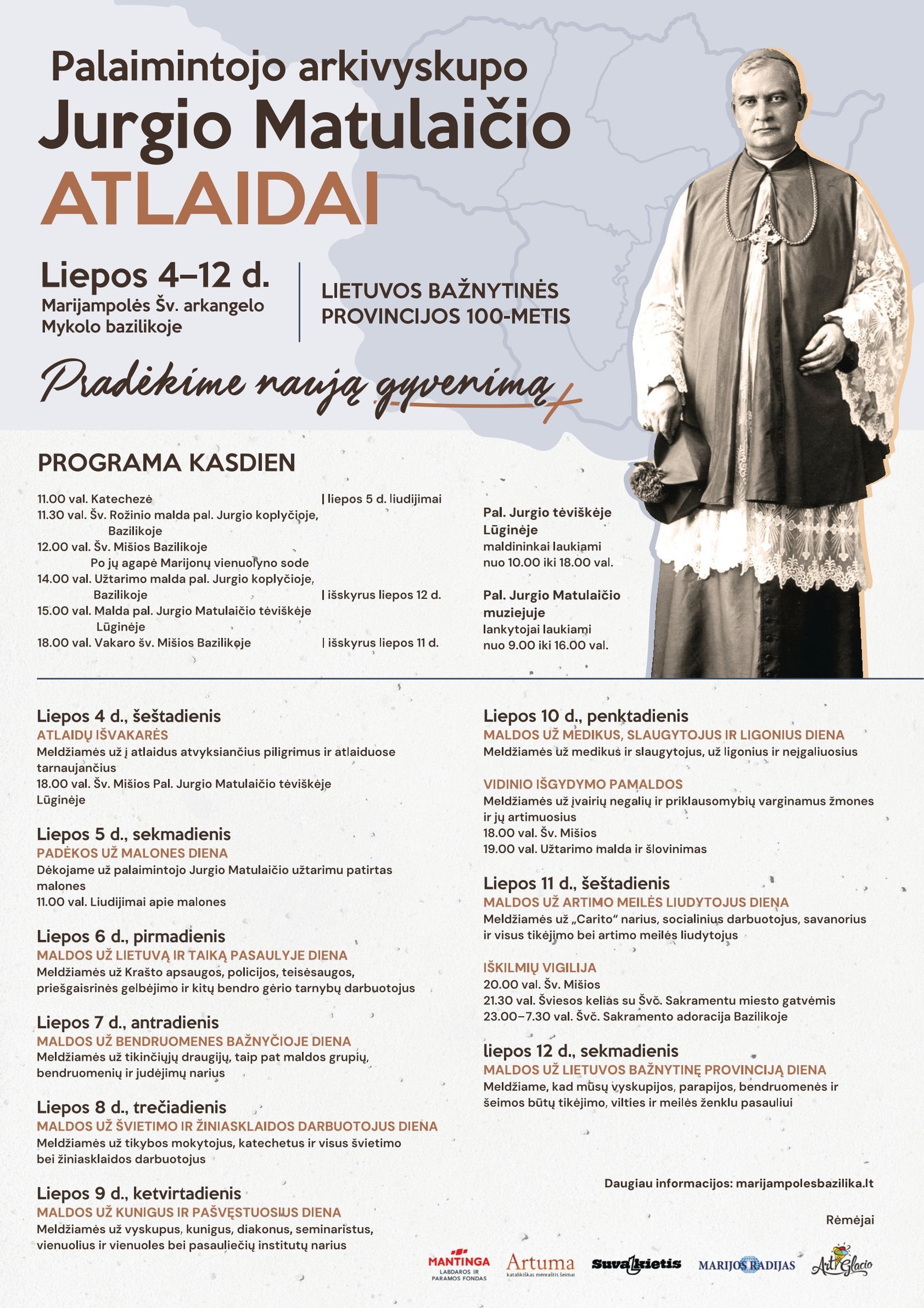 You are currently viewing Liepos 4-12 d. Palaimintojo arkivyskupo Jurgio Matulaičio atlaidai Marijampolėje