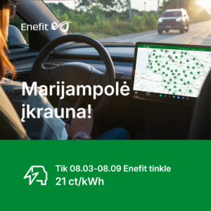 Read more about the article Rugpjūčio 3-9 d. Marijampolėje „Enefit“ papildoma 30 proc. nuolaida elektromobilių įkrovimams